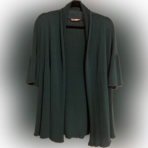 Teal Sheer Ruffle Sleeve Knit Sweater – GLAM (Size S/M)